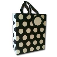 Medium Gift Bag - Black Polka Dot (WMGB-9162-3)